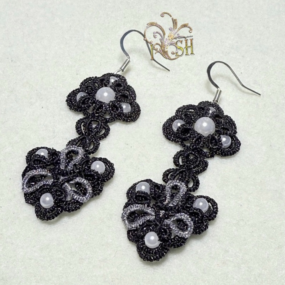 Elegant Black and Silver Earrings